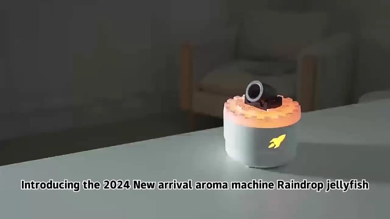 クリエイティブタレットアロママシン 便利な家庭用寝室用 七色アンチトゥルーフレイムアンビエントライト 大噴霧加湿器