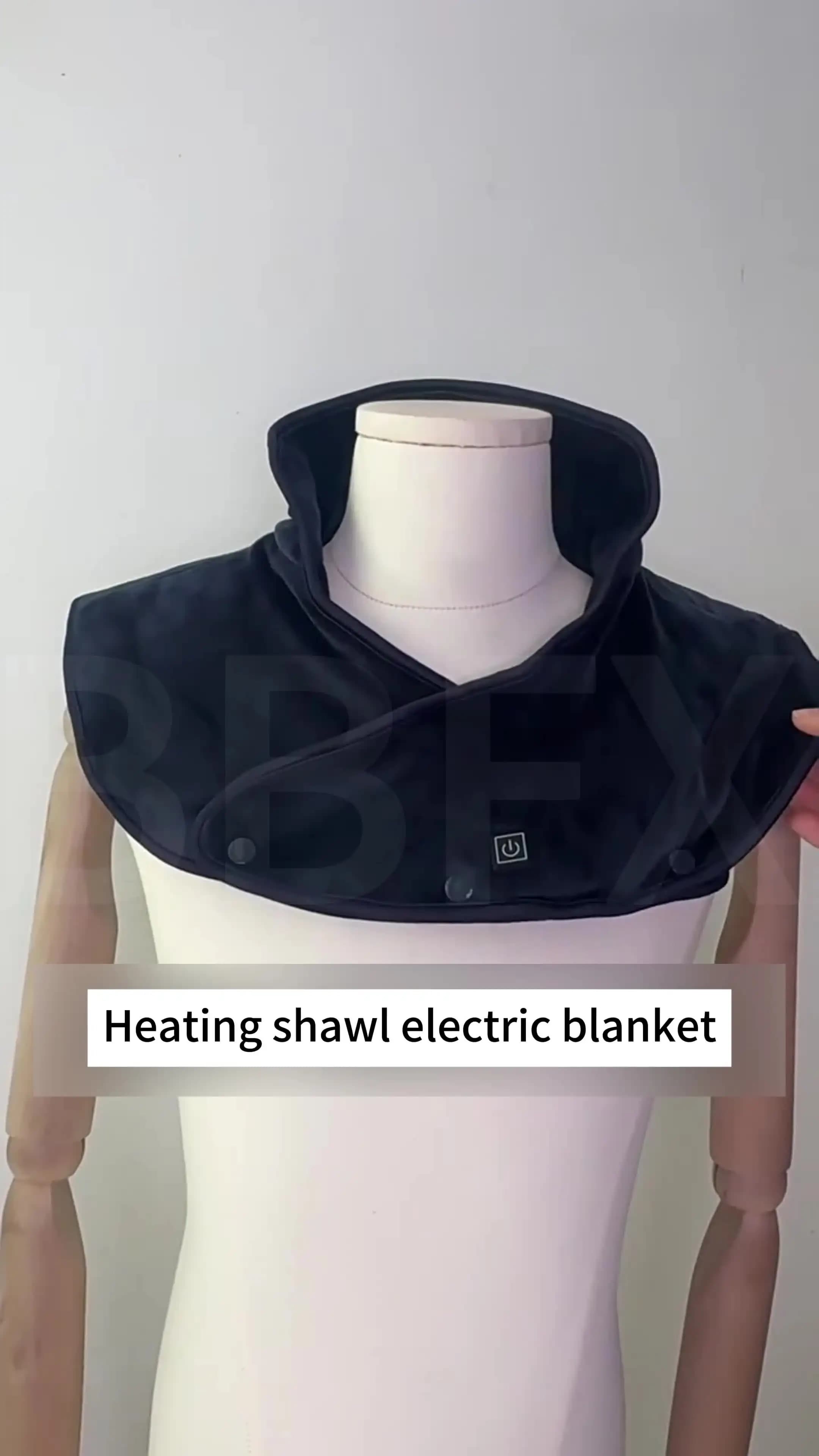 一体型ネックサポート付き電気加熱ショール スマート加熱ウォーマーベスト ミンクファーカラー付き防寒ネックウォーマー