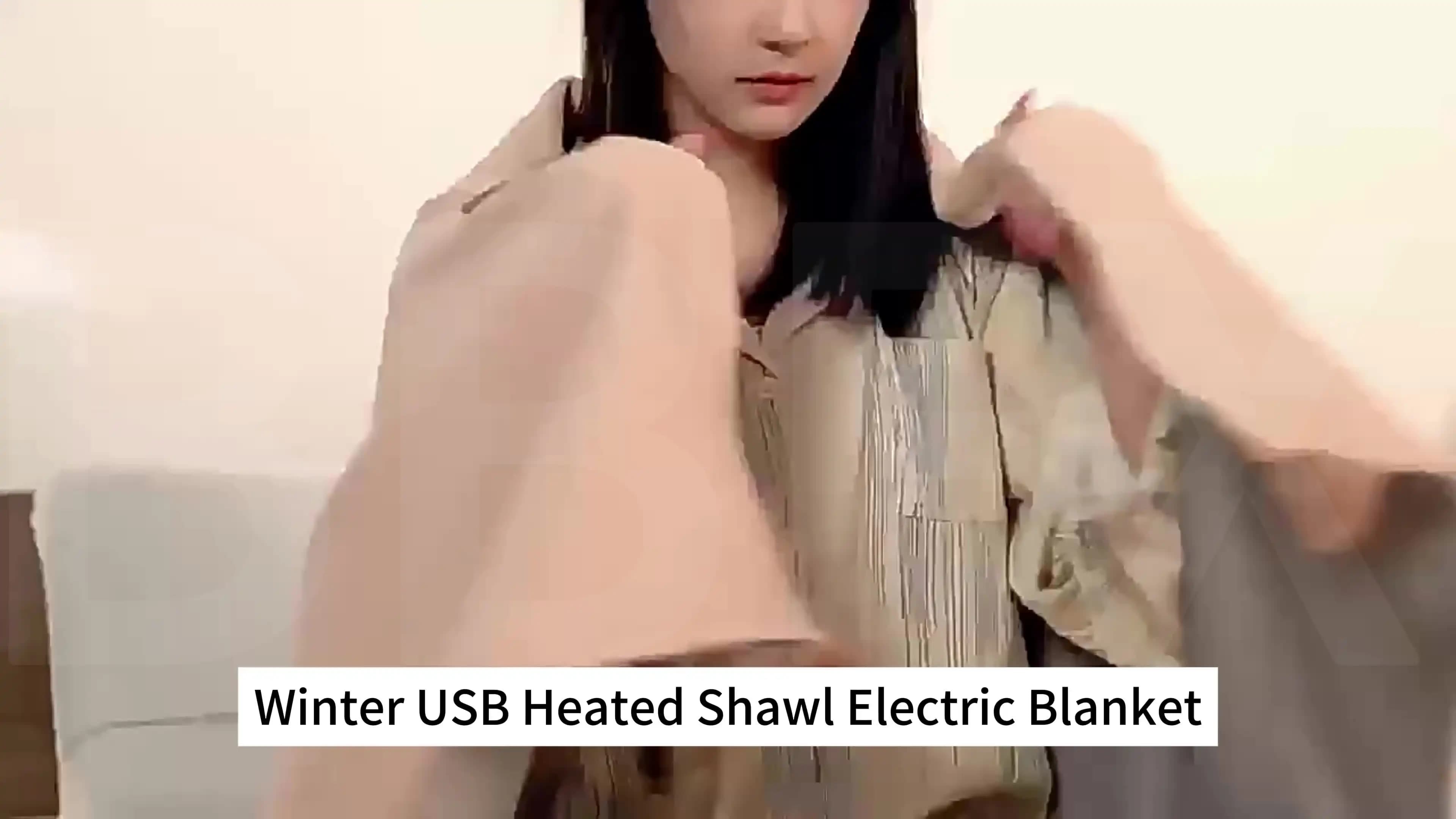 電気加熱ショールウォーマーブランケット グラフェン発熱体 3段階USB給電加熱 車載・アウトドア・キャンプ用