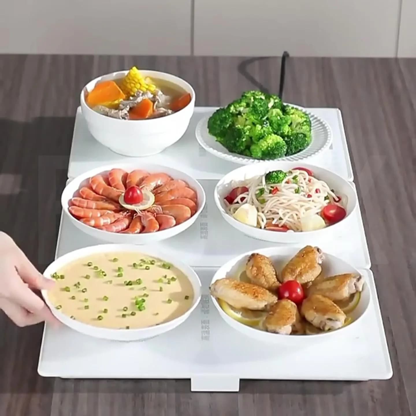 インテリジェント拼接ボード 多機能定温家庭用ホットプレート ポータブル収納温野菜マット