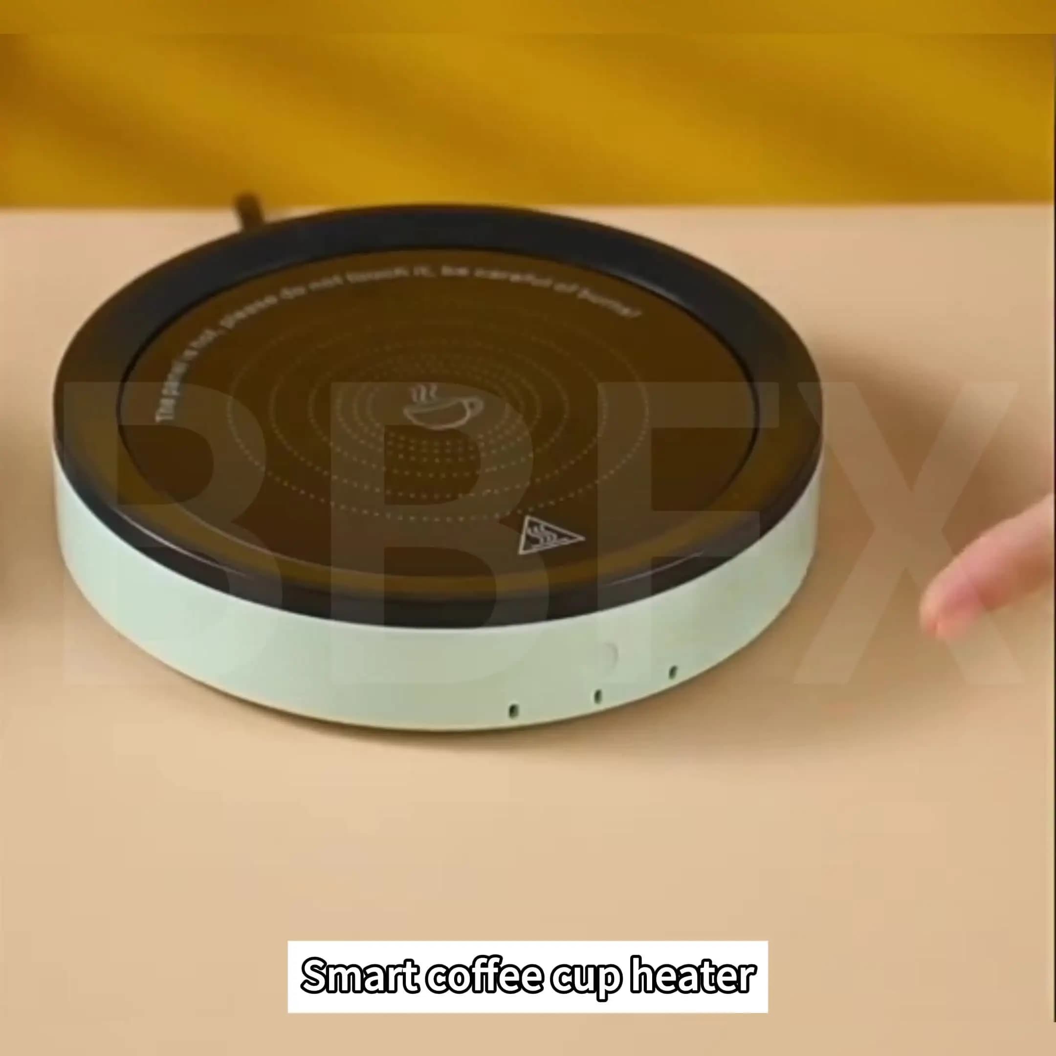 お手入れ簡単 丸型カップヒーティングパッド スマートタッチコントロール 恒温ドリンクウォーマー こぼれにくいガラス表面