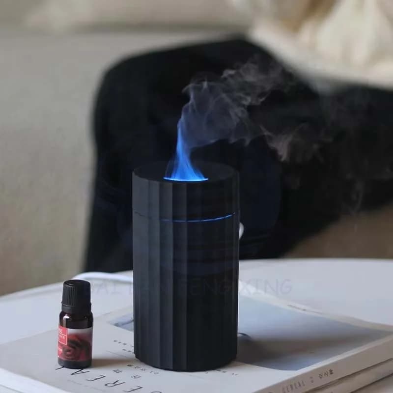 New Creative Simulation Flame Humidifier Home Office Desktop Diffuser Car Seven-colour Flame Aromatherapy Machine