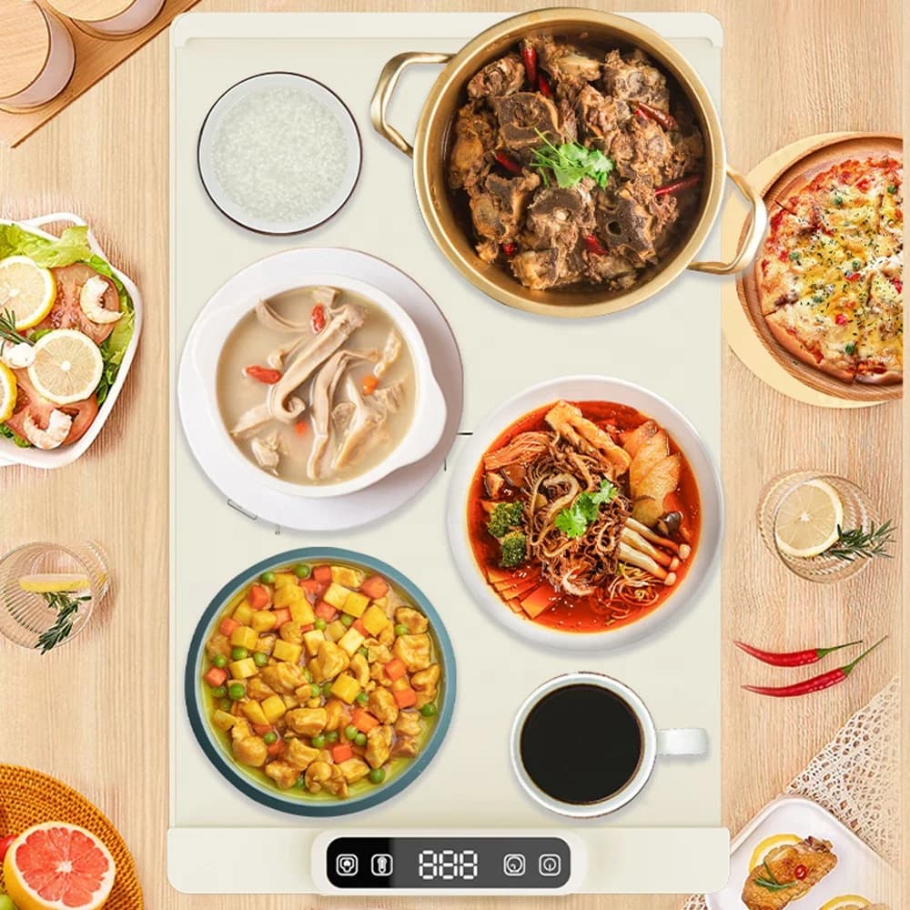 Intelligent Adjustable Temperature Silicone Warming Plate Easy to Clean Warming Pad Multifunctional Meals Heating Table