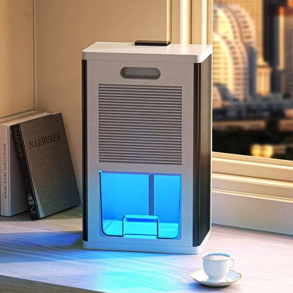 コンパクト電動除湿器 外部タッチコントロール 水位インジケーター スリープモード 静音 吸湿剤 寝室用 4