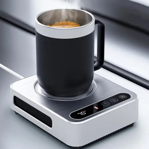 デスクトップ式電動飲料冷却・加熱パッド LED表示付き ミルクティー・ビール対応 オフィス・家庭向け 急速冷却・加熱器
