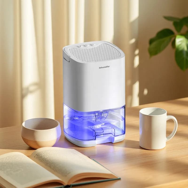 コンパクト電動除湿器 取り外し可能な水タンク 低騒音運転 自動電源オフ RV・寮・オフィスに最適