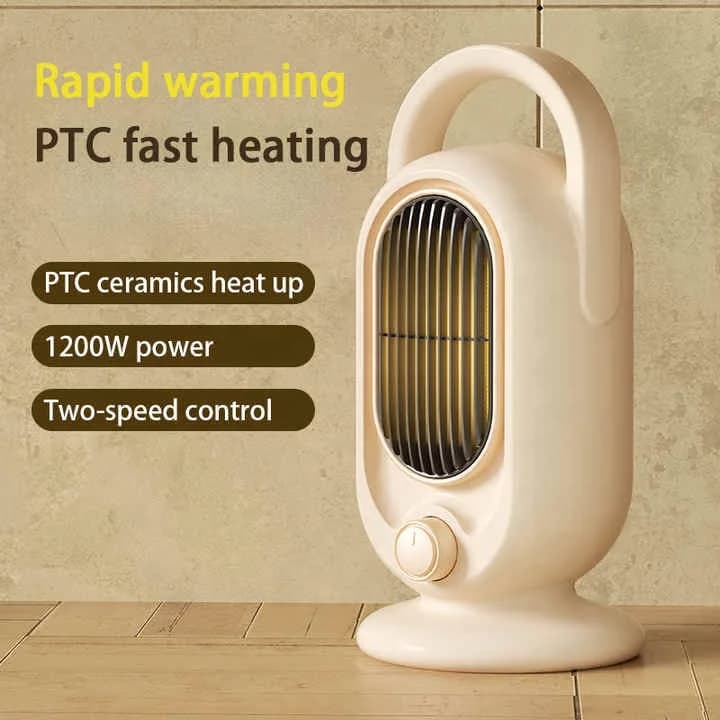 Mini Vertical PTC Desktop Heater with Remote Control Adjustable Thermostat Fast Heating 1200W for Bedroom & Office Use