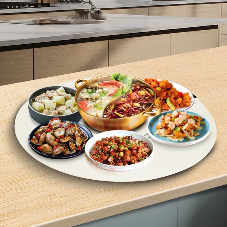 Foldable Round Silicone Warming Plate for Home Use Constant Temperature Table Mat Hot Plate Flexible Warming Plate Home