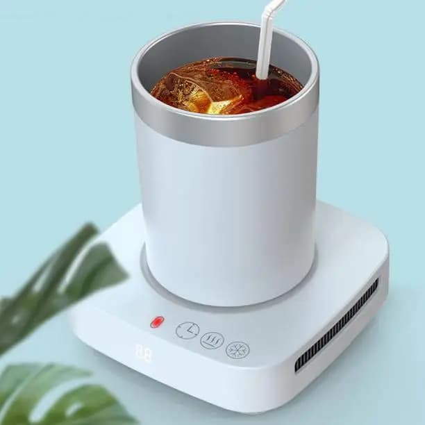 Intelligent Desktop Drink Cooling Heating Base with LED Display Fast Beverage Chiller Warmer for Coffee Soda Milk Office Use