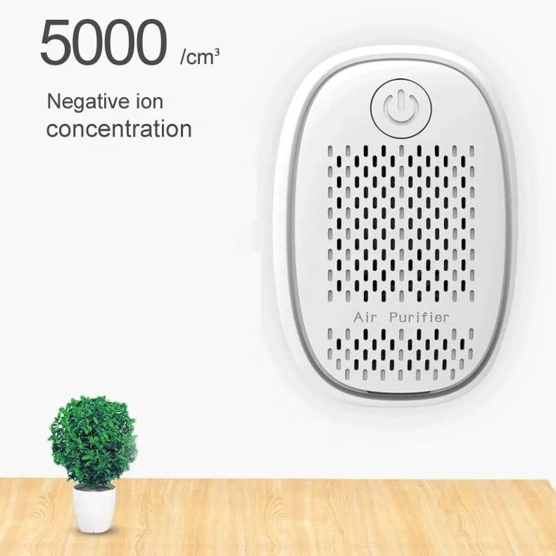 Compact Wall Plug Air Purifier Silent Mini Ionizer Air Cleaner Eliminate Smoke Dust Pollen for Home Office Toilet Pet Space