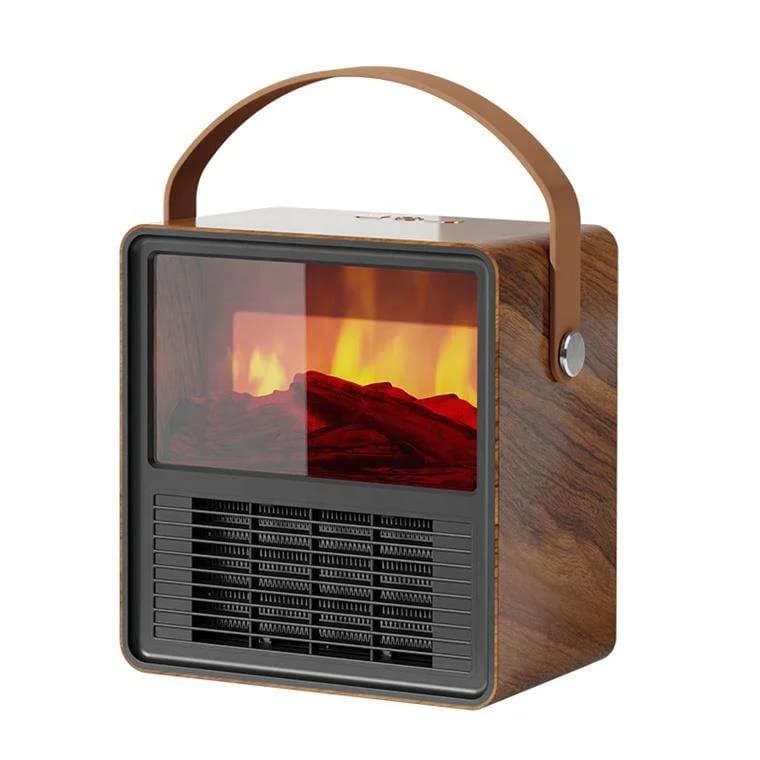 New Retro Feeling Heater Household Small Desktop Electric Heater Simulation Flame Portable Heater Winter Atmosphere Feeling