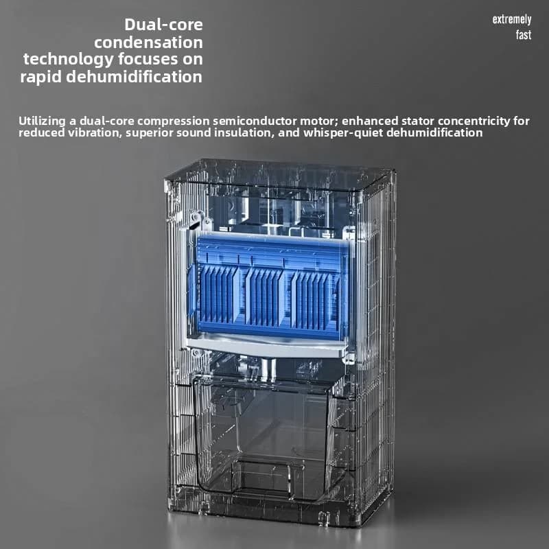 コンパクト電動除湿器 外部タッチコントロール 水位インジケーター スリープモード 静音 吸湿剤 寝室用 6