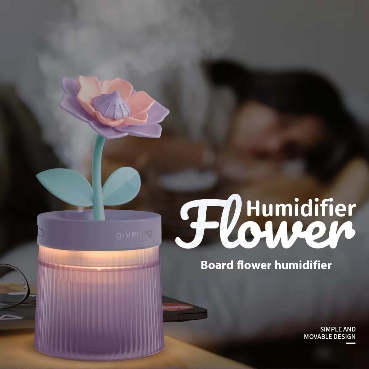 Flowers air Humidifier Small Spray Hydration Home Bedroom Desktop Portable Car USB Aromatherapy Machine