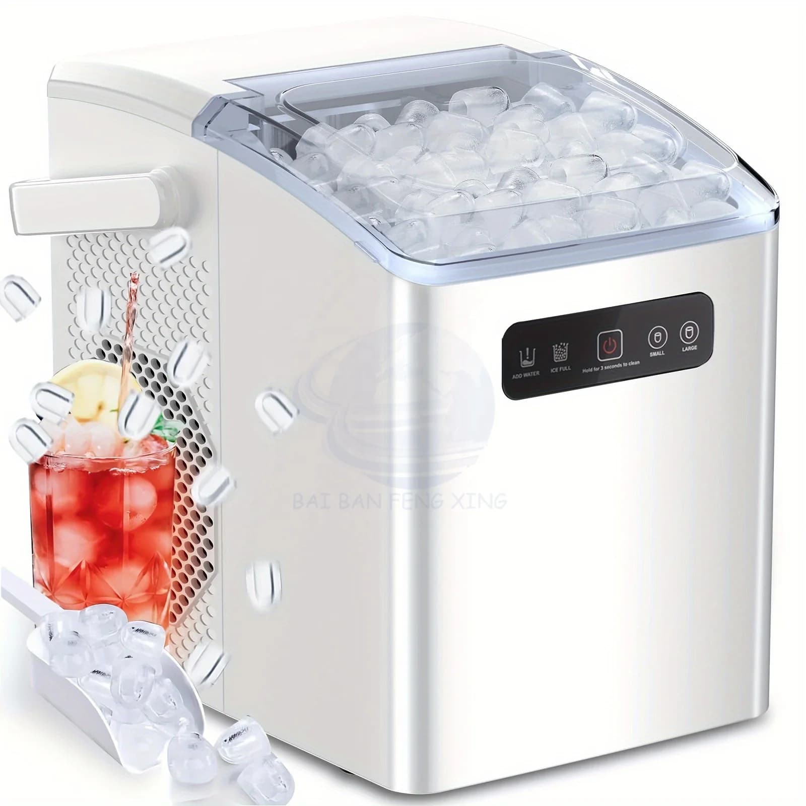 Portable Efficient Ice Maker Plastic Housing Household Outdoor Use Multiple Thickened Bullet Ice Cube Molds Rapid Ice Making